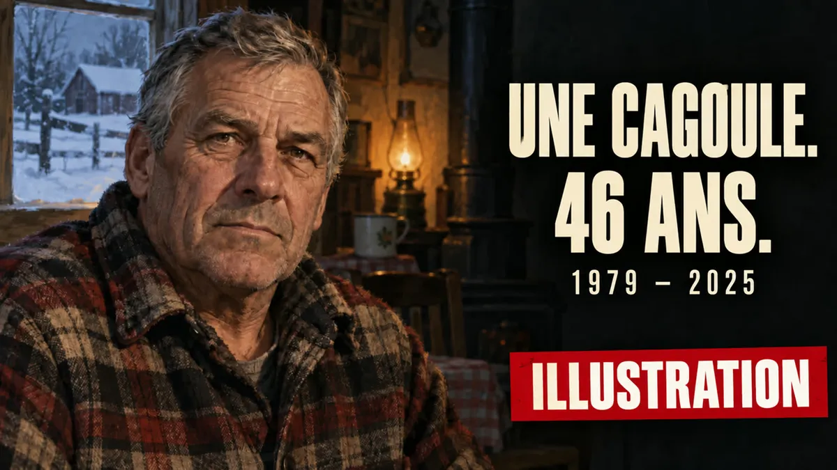 Miniature illustrée du documentaire ; portrait fictif, sans représentation d’une personne réelle de l’affaire.