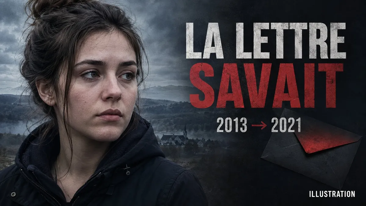 Miniature illustrée du documentaire ; portrait fictif, sans représentation d’une personne réelle de l’affaire.