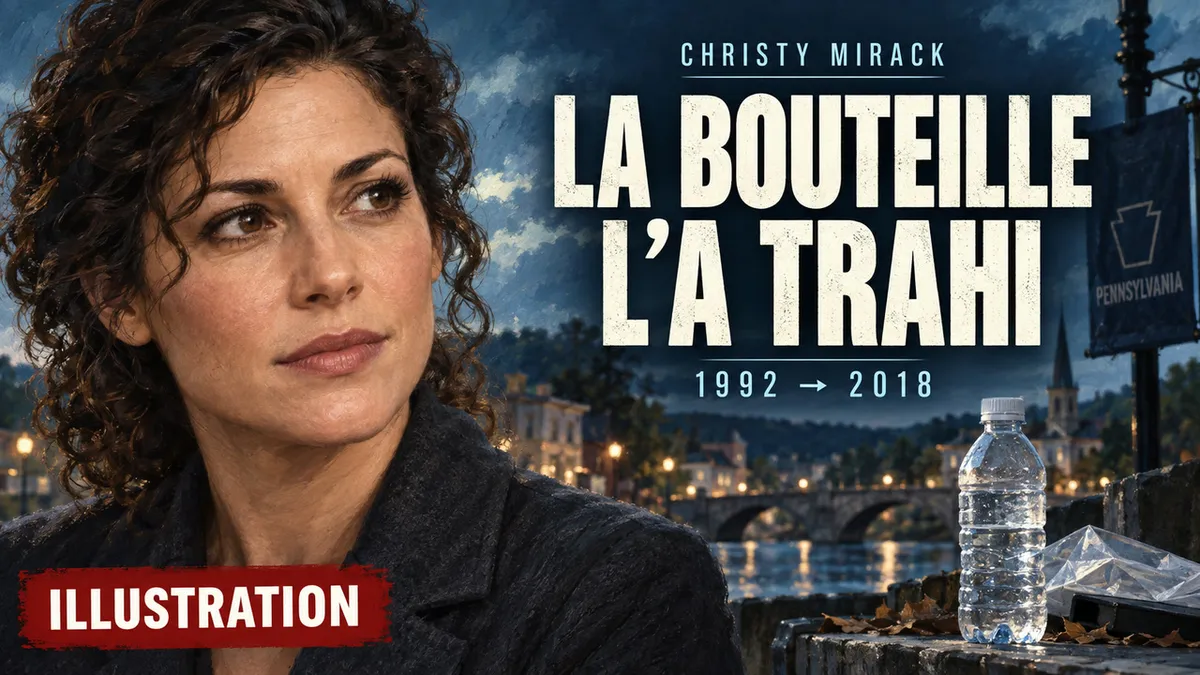 Miniature illustrée du documentaire ; portrait fictif, sans représentation d’une personne réelle de l’affaire.
