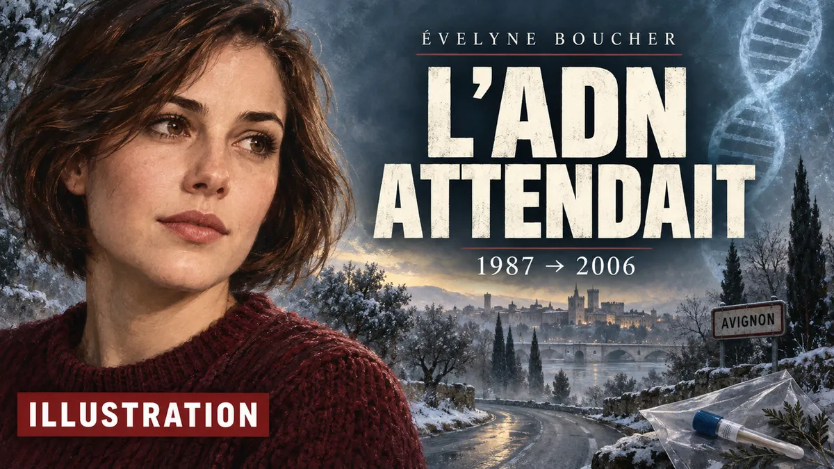 Miniature illustrée du documentaire ; portrait fictif, sans représentation d’une personne réelle de l’affaire.